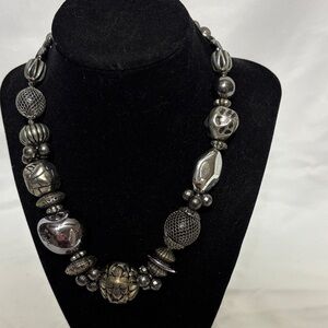 Premier Designs Gothic Chunky Silver Statement Necklace